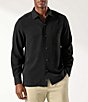 Color:Black - Image 1 - Long Sleeve Catalina Twill Silk Shirt