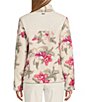 Color:Coconut - Image 2 - Long Sleeve Floral Sherpa Quarter Snap Pullover Jacket