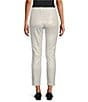 Color:White - Image 2 - Metallic Stretch Denim 5-Pocket Cropped Ankle Length Skinny Jeans