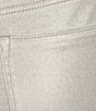 Color:White - Image 4 - Metallic Stretch Denim 5-Pocket Cropped Ankle Length Skinny Jeans
