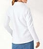 Color:White - Image 2 - New Aruba French Ribbed Knit Quarter Zip Long Sleeve Sweatshirt