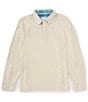 Color:Bleached Sand Heather - Image 1 - New Montserrat Long Sleeve Polo Shirt
