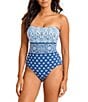 Tommy Bahama Noble Pineapple Strapless Bandeau One Piece Swimsuit - Image 1