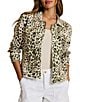 Tommy Bahama Pacific Leopard Print Point Collar Long Sleeve Button Front Jacket - Image 1