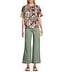 Tommy Bahama Palm Canyon Short Sleeve Button Front Top, Color:Coastline - Image 3