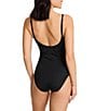Tommy Bahama Palm Modern Maillot Solid One Piece Swimsuit, Color:Black - Image 2