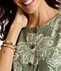 Tommy Bahama Palmadora Breezy Blooms Crew Neck Sleeveless Button Front Sheath Dress - Image 3