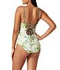Color:Lt Swimming Pool - Image 2 - Paradise Fronds Reversible Square Neck Maillot One Piece Swimsuit