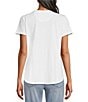 Color:White - Image 2 - Patchwork Pineapple Scoop Neck Short Sleeve Tee Shirt