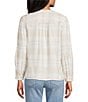 Tommy Bahama Pearl Beach Flannel Twill Collarless Long Sleeve Button Front Blouse, Color:Coconut - Image 2