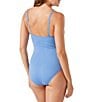 Color:Blue Monday - Image 2 - Pearl Solid Tummy Control One Piece Swimsuit