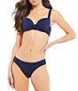 Color:Mare Navy - Image 3 - Pearl Solids Shirred Tab Side Hipster Swim Bottom