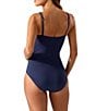 Color:Mare Navy - Image 2 - Pearl Twist Front Underwire Tummy Control One Piece Swimsuit