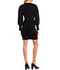 Color:Black - Image 2 - Pickford Crew Neck Long Balloon Sleeve Sweater Dress