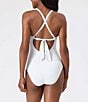 Color:White - Image 2 - Playa Brava Engineered High Neck One Piece Swimsuit