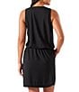Color:Black - Image 2 - Portofino Luxe Scoop Neck Sleeveless Drawstring Waist Dress Swim Cover Up