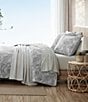 Color:Grey - Image 3 - Printed Palmday Reversible Quilt Mini Set