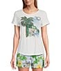 Color:White - Image 1 - Disney's Minnie Mouse Printed Scoop Neck Short Sleeve Tee