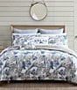 Color:Chambray Blue - Image 1 - Raw Coast Bright Reversible Comforter & Sham Bonus Set