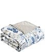 Color:Chambray Blue - Image 2 - Raw Coast Bright Reversible Comforter & Sham Bonus Set