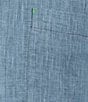 Color:Blue Ash - Image 4 - Sea Glass Linen Short Sleeve Woven Camp Shirt
