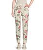 Color:Coconut - Image 1 - Sea Mist Beachway Floral Blooms Straight-Leg Drawstring Joggers