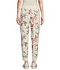 Color:Coconut - Image 2 - Sea Mist Beachway Floral Blooms Straight-Leg Drawstring Joggers
