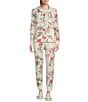 Color:Coconut - Image 3 - Sea Mist Beachway Floral Blooms Straight-Leg Drawstring Joggers