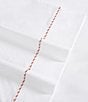 Color:Orange/White - Image 4 - Solid Embroidered Cotton Percale Sheet Set