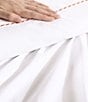 Color:Orange/White - Image 5 - Solid Embroidered Cotton Percale Sheet Set