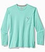 Color:Blue - Image 1 - Solid New Bali Skyline Long Sleeve Pocket T-Shirt