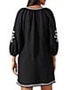 Color:Black - Image 2 - St. Lucia Embroidered Tunic Dress
