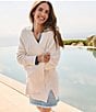 Tommy Bahama St. Luna Chenille Shell Pattern Long Sleeve Patch Pocket Cardigan, Color:Coconut - Image 6