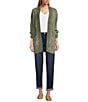 Tommy Bahama St. Luna Chenille Shell Pattern Long Sleeve Patch Pocket Cardigan, Color:Seagrass - Image 4