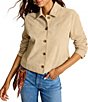 Tommy Bahama Suede Convertible Collar Long Sleeve Button Front Jacket - Image 1