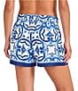 Tommy Bahama Terrazzo Tile Drawstring Tie Waist Pull-On Short Swim Cover-Up, Color:Palace Blue - Image 2