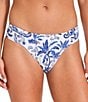 Tommy Bahama Terrazzo Tile Reversible Hipster Swim Bottom, Color:Palace Blue - Image 3