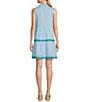 Color:Glass Bead Blue - Image 2 - Tie Split V-Neck Sleeveless Side Pocket Dress
