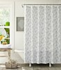 Color:Pastel Grey - Image 1 - Tossed Pineapple Shower Curtain