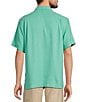 Color:Aqua Aloha - Image 2 - Solid Tropic Isle Short Sleeve Camp Collar Woven Shirt