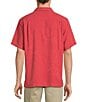 Tommy Bahama Solid Tropic Isle Short Sleeve Camp Collar Woven Shirt, Color:Red - Image 2