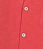 Tommy Bahama Solid Tropic Isle Short Sleeve Camp Collar Woven Shirt, Color:Red - Image 4