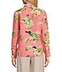 Color:Melon Berry - Image 2 - Tropical Floral Print Point Collar Long Sleeve Shirt