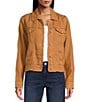 Tommy Bahama Two Palm Raw Edge Point Collar Long Sleeve Button Front Jacket, Color:Golden - Image 1