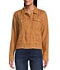 Tommy Bahama Two Palm Raw Edge Point Collar Long Sleeve Button Front Jacket, Color:Golden - Image 4