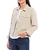 Tommy Bahama Two Palm Raw Edge Point Collar Long Sleeve Button Front Jacket, Color:Natural - Image 1