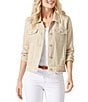 Tommy Bahama Two Palm Raw Edge Point Collar Long Sleeve Button Front Jacket, Color:Natural - Image 4