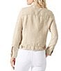 Tommy Bahama Two Palm Raw Edge Point Collar Long Sleeve Button Front Jacket, Color:Natural - Image 5