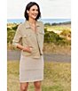 Tommy Bahama Two Palm Raw Edge Point Collar Long Sleeve Button Front Jacket, Color:Natural - Image 9
