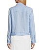 Tommy Bahama Two Palm Raw Edge Point Collar Long Sleeve Button Front Jacket, Color:Light Sky - Image 3